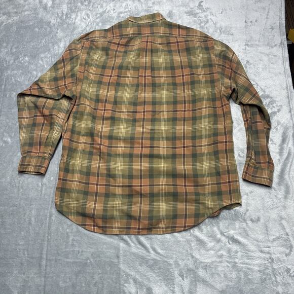 Ralph Lauren Blake Long Sleeve Button Down Shirt Mens Large Brown Green Plaid - Picture 4 of 6